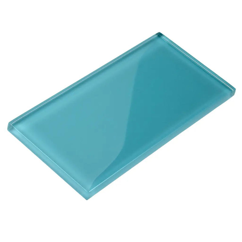 Sky Blue 3x6 Glossy Subway Glass Tile (40 pack, 5 sq ft/case) by Apollo Tile