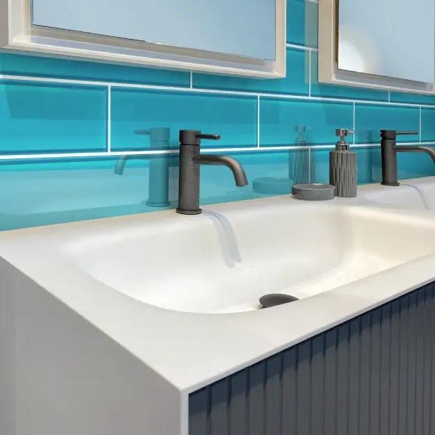 Sapphire Blue 4x16 Glossy Subway Glass Tile (12 pack, 5.33 sq ft/case) by Apollo Tile