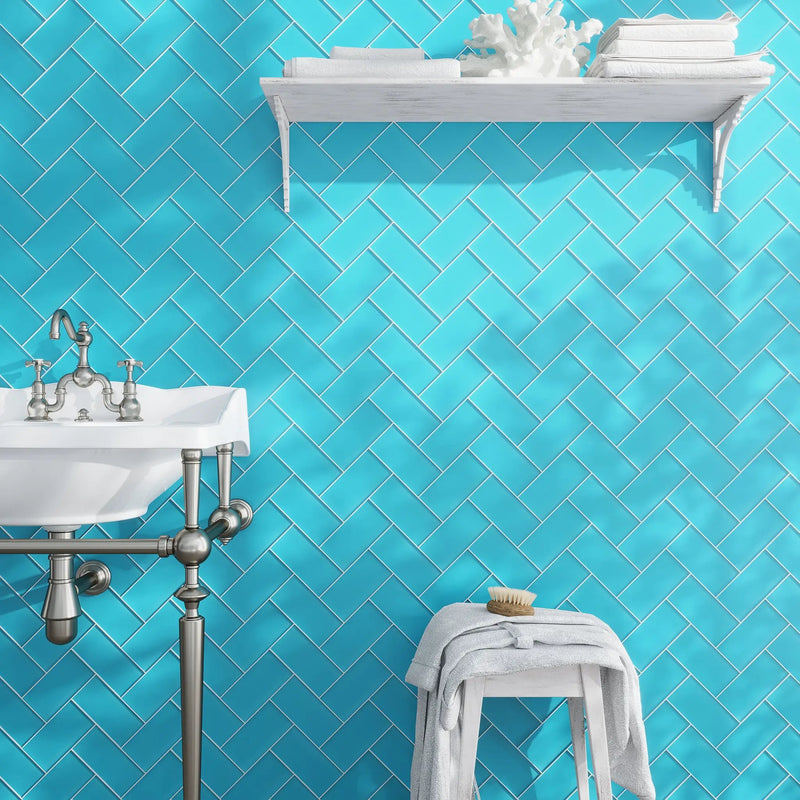 Sapphire Blue 3x6 Matte Subway Glass Tile (40 pack, 5 sq ft/case) by Apollo Tile