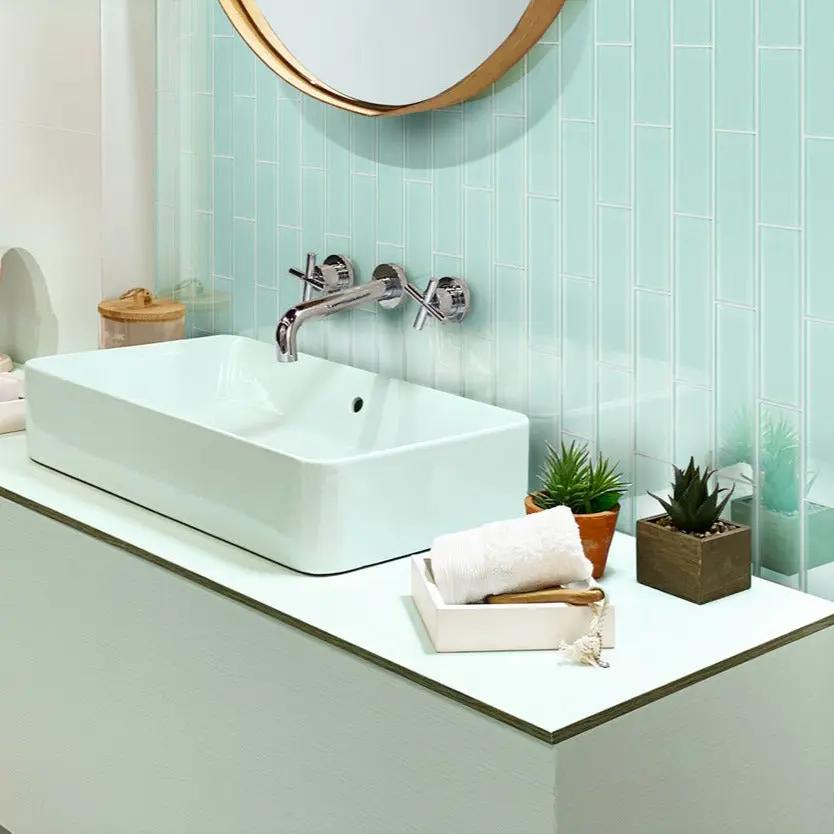 Blizzard Blue 3x12 Glossy Subway Glass Tile (20 pack, 5 sq ft/case) by Apollo Tile
