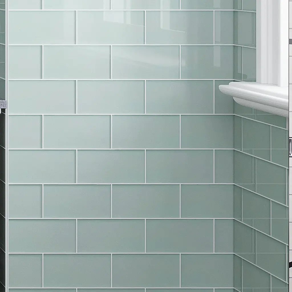 Blizzard Blue 3x6 Glossy Subway Glass Tile (40 pack, 5 sq ft/case) by Apollo Tile
