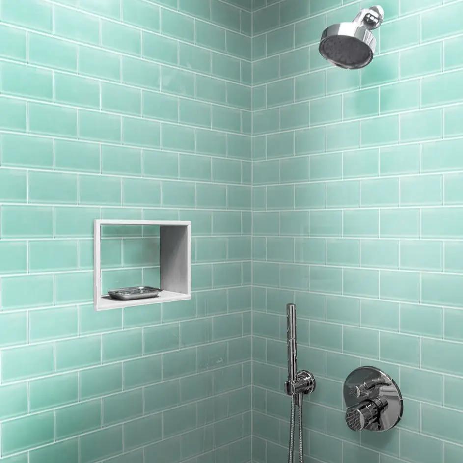 Blizzard Blue 3x6 Glossy Subway Glass Tile (40 pack, 5 sq ft/case) by Apollo Tile