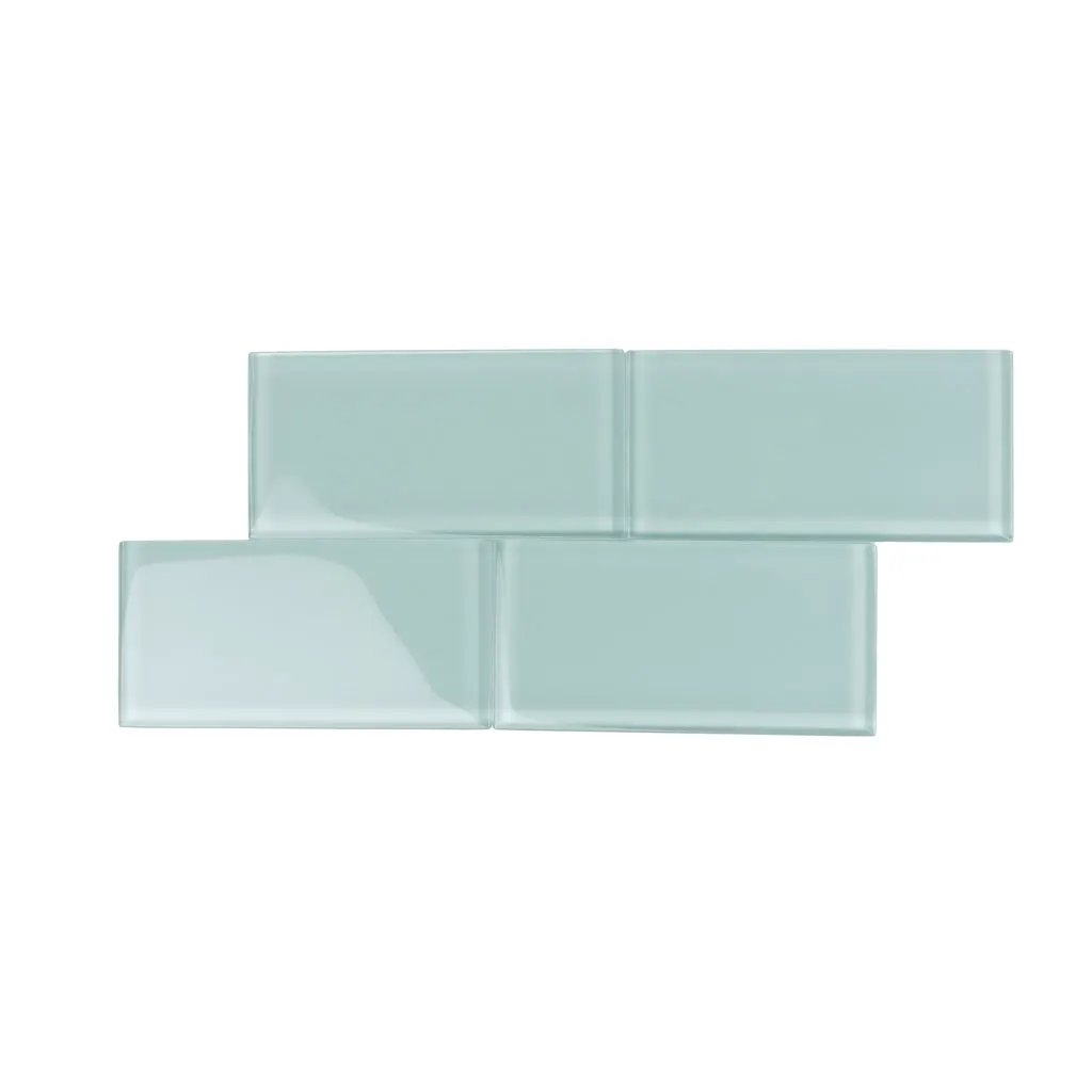 Blizzard Blue 3x6 Glossy Subway Glass Tile (40 pack, 5 sq ft/case) by Apollo Tile