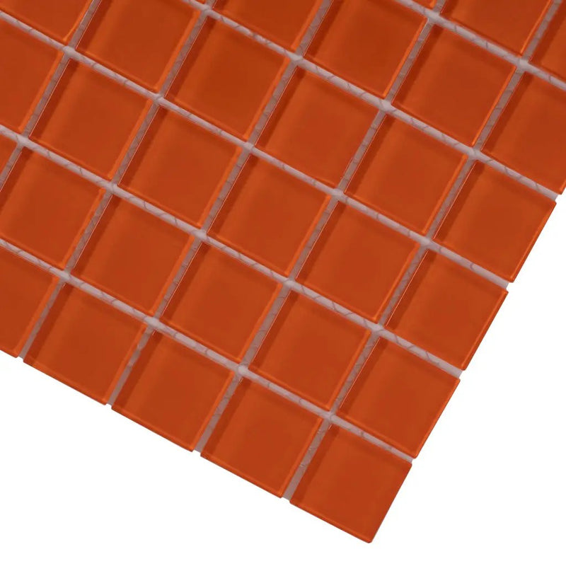 Orange 12x12 Glossy Square Glass Mosaic Tile (10 pack, 9.67 sq ft/case) by Apollo Tile