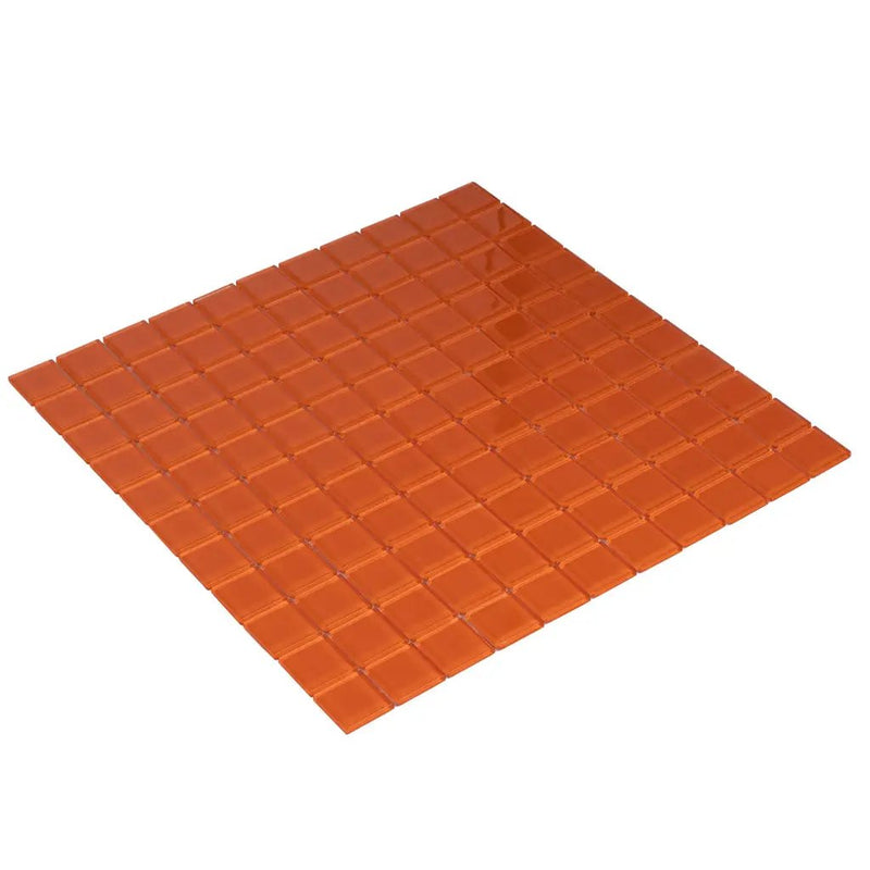 Orange 12x12 Glossy Square Glass Mosaic Tile (10 pack, 9.67 sq ft/case) by Apollo Tile