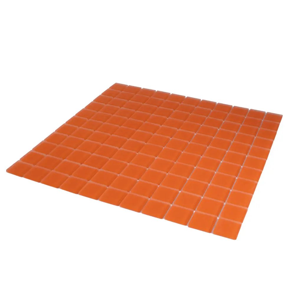 Orange 12x12 Matte Square Glass Mosaic Tile (10 pack, 9.67 sq ft/case) by Apollo Tile