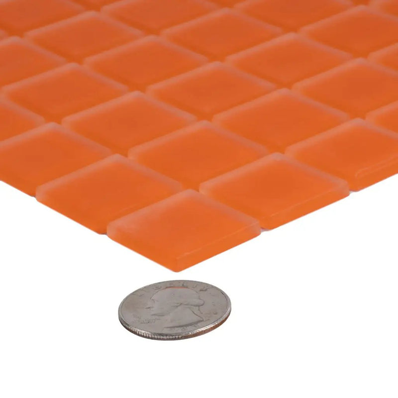 Orange 12x12 Matte Square Glass Mosaic Tile (10 pack, 9.67 sq ft/case) by Apollo Tile