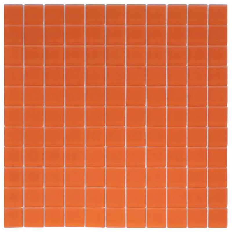 Orange 12x12 Matte Square Glass Mosaic Tile (10 pack, 9.67 sq ft/case) by Apollo Tile
