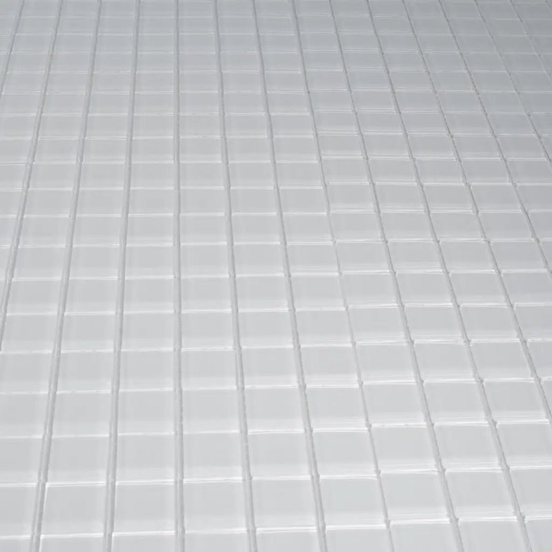 White 12x12 Glossy Square Glass Mosaic Tile (10 pack, 9.67 sq ft/case) by Apollo Tile