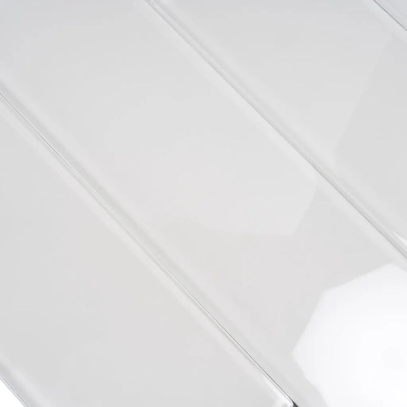 White 4x16 Glossy Subway Glass Tile (12 pack, 5.33 sq ft/case) by Apollo Tile