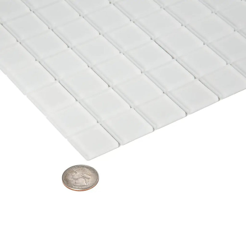 White 12x12 Matte Square Glass Mosaic Tile (10 pack, 9.67 sq ft/case) by Apollo Tile