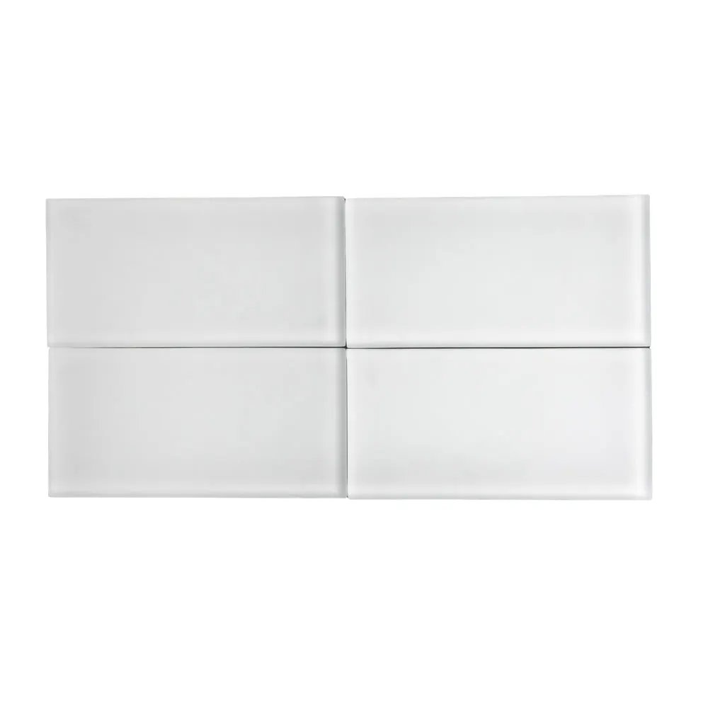White 3x6 Matte Subway Glass Tile (40 pack, 5 sq ft/case) by Apollo Tile