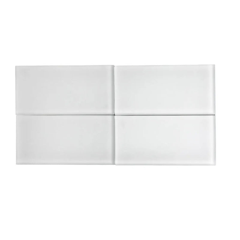 White 3x6 Matte Subway Glass Tile (40 pack, 5 sq ft/case) by Apollo Tile