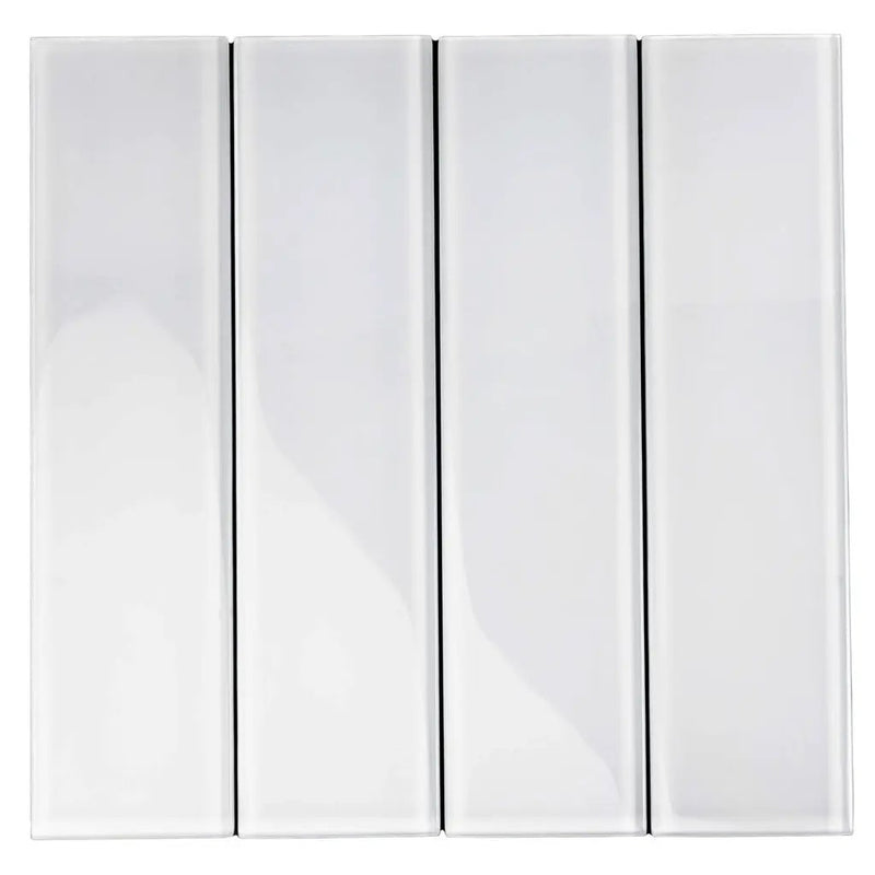 White 3x12 Glossy Subway Glass Tile (20 pack, 5 sq ft/case) by Apollo Tile
