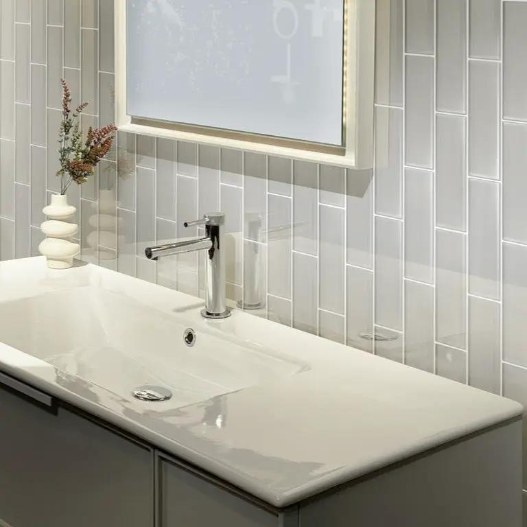 Warm Greige 3x12 Glossy Subway Glass Tile (20 pack, 5 sq ft/case) by Apollo Tile