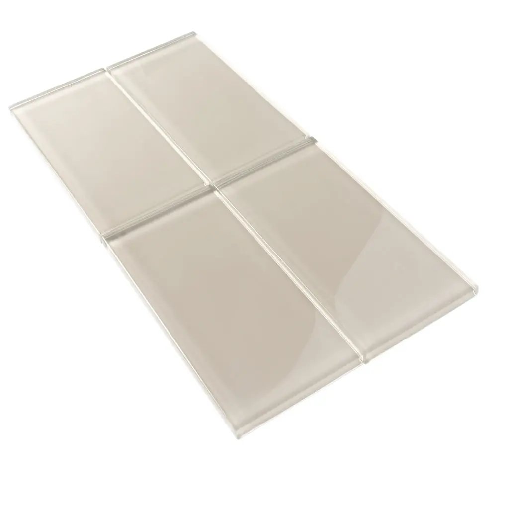 Warm Greige 3x6 Glossy Subway Glass Tile (40 pack, 5 sq ft/case) by Apollo Tile