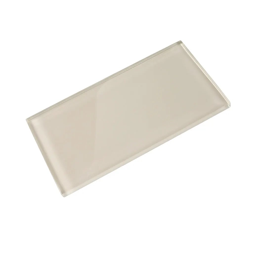 Warm Greige 3x6 Glossy Subway Glass Tile (40 pack, 5 sq ft/case) by Apollo Tile