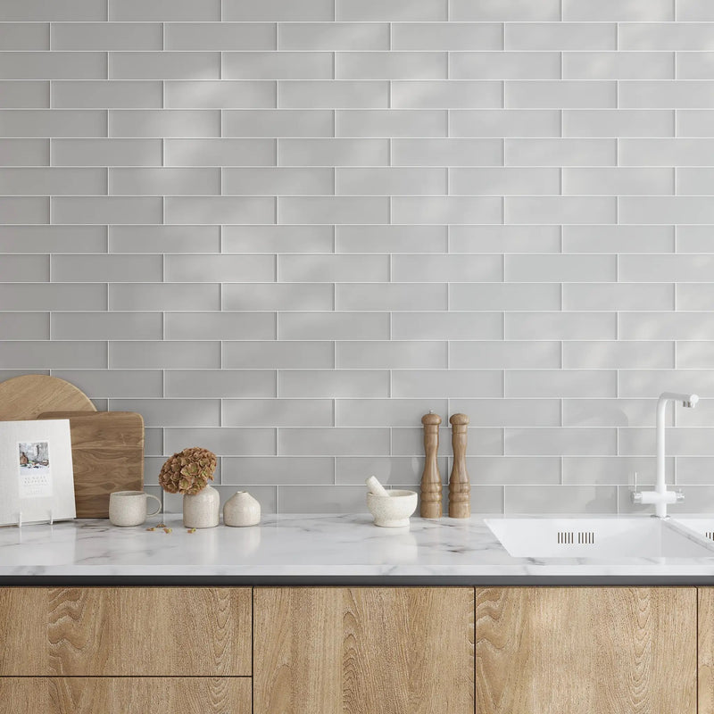 Beige 3x12 Matte Subway Glass Tile (20 pack, 5 sq ft/case) by Apollo Tile