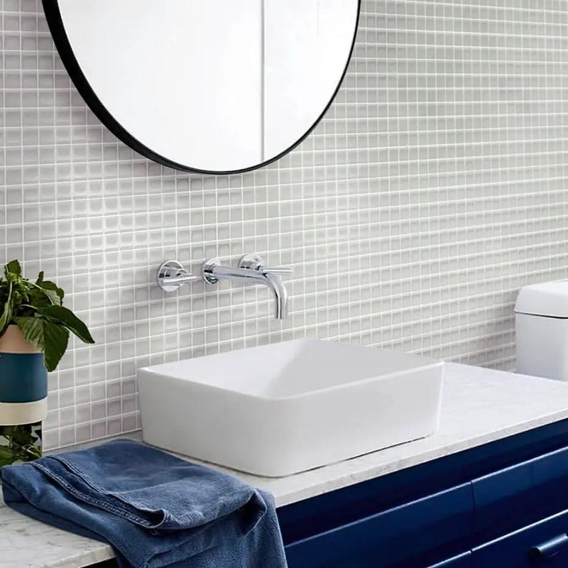 Warm Greige 12x12 Glossy Square Glass Mosaic Tile (10 pack, 9.67 sq ft/case) by Apollo Tile