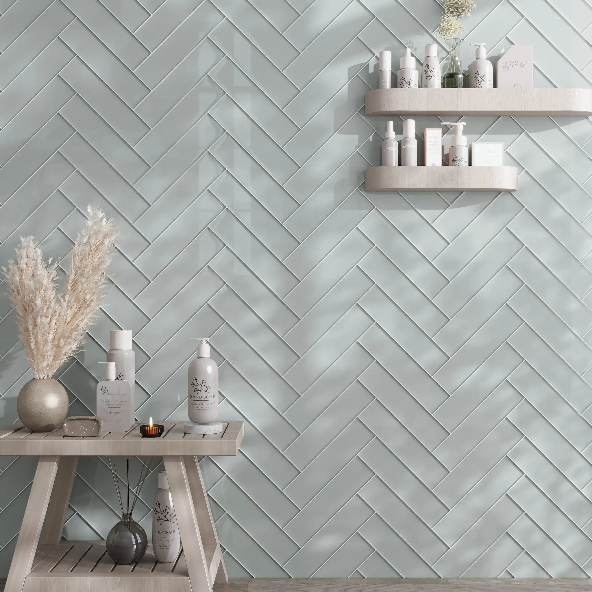 Gray 3x12 Glossy Subway Glass Tile (20 pack, 5 sq ft/case) by Apollo Tile