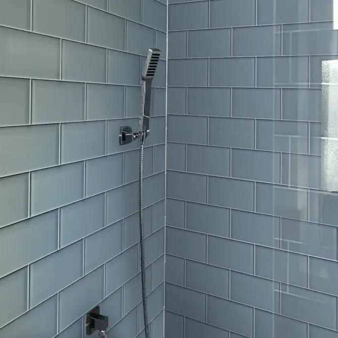 Gray 3x6 Glossy Subway Glass Tile (40 pack, 5 sq ft/case) by Apollo Tile