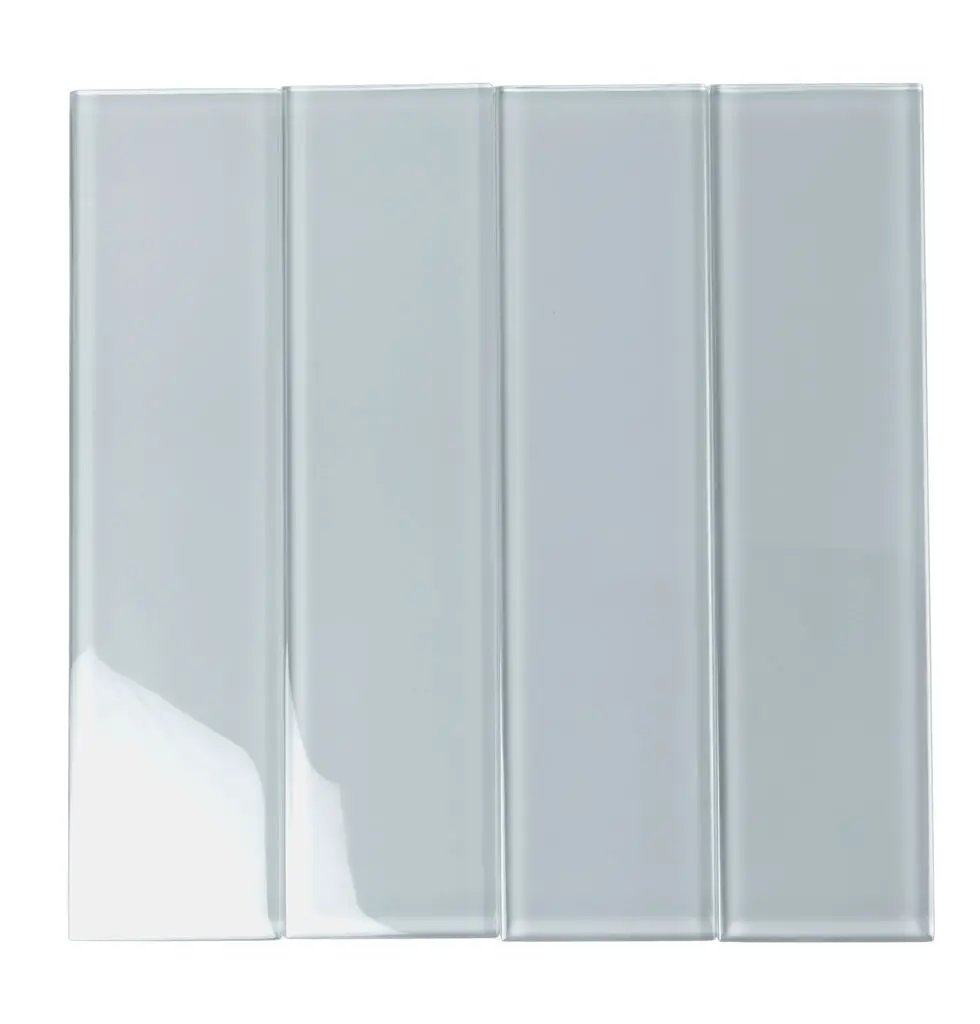 Gray 3x12 Glossy Subway Glass Tile (20 pack, 5 sq ft/case) by Apollo Tile