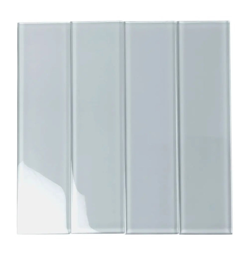 Gray 3x12 Glossy Subway Glass Tile (20 pack, 5 sq ft/case) by Apollo Tile