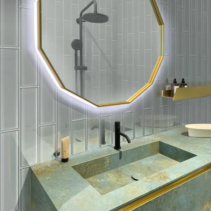 Gray 4x16 Subway Glossy Glass Tile (12 pack, 5.33 sq ft/case) by Apollo Tile