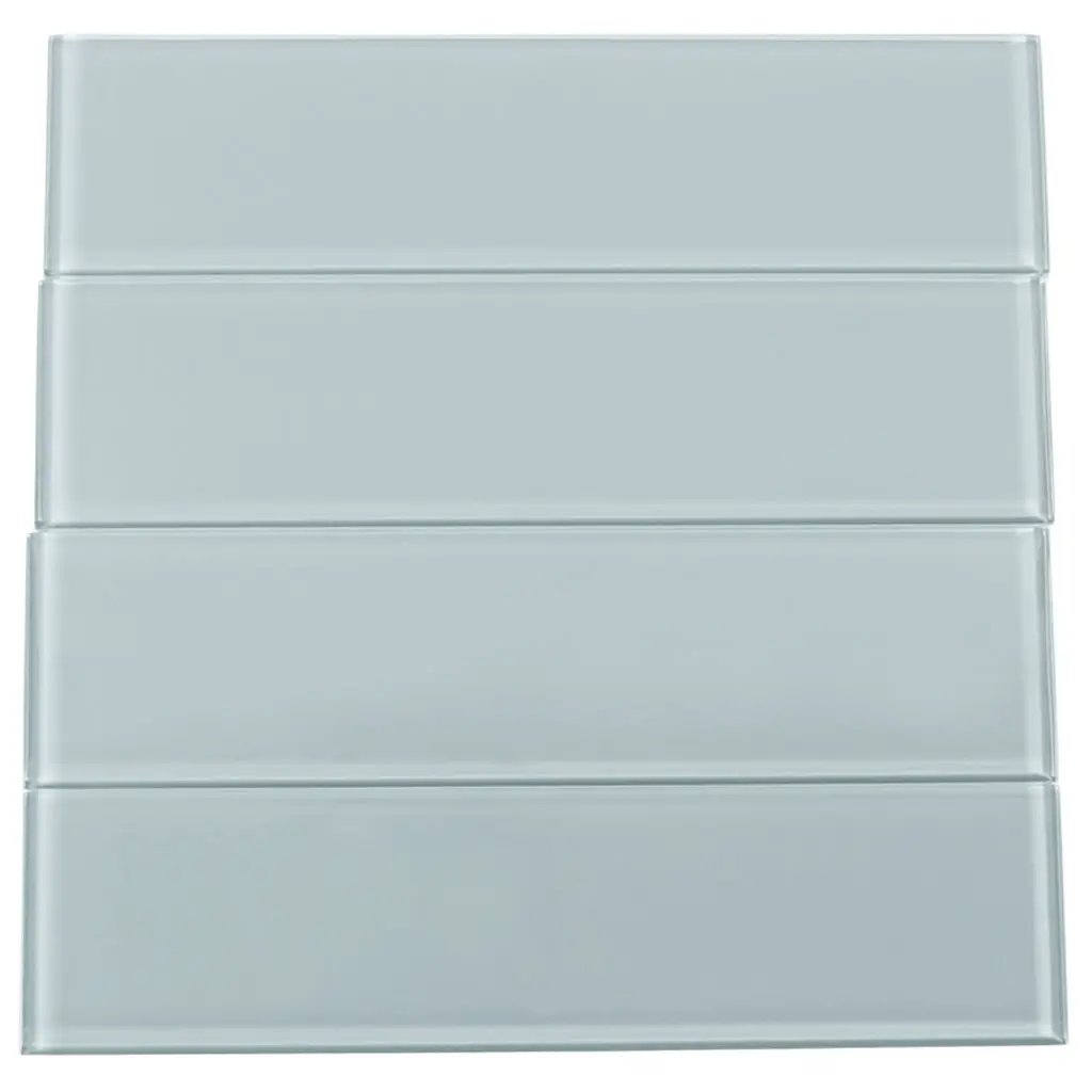 Gray 4x16 Subway Glossy Glass Tile (12 pack, 5.33 sq ft/case) by Apollo Tile
