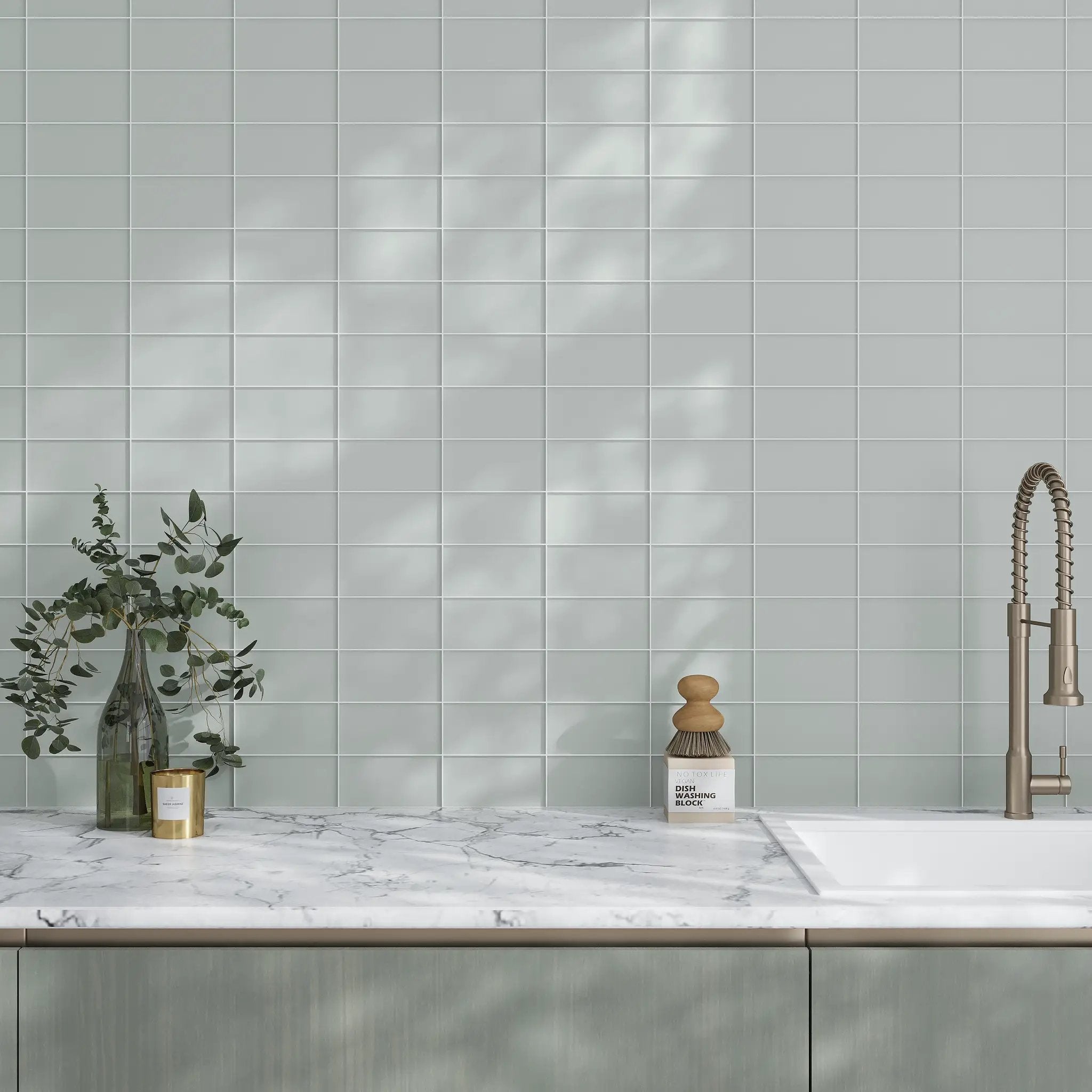 Gray 3x6 Matte Subway Glass Tile (40 pack, 5 sq ft/case) by Apollo Tile