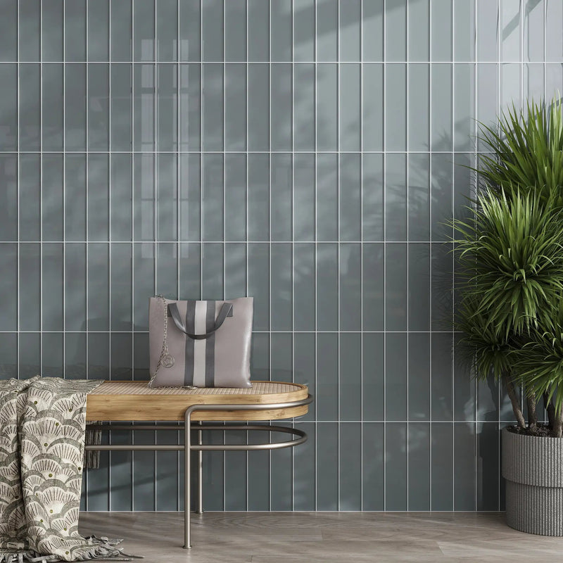 Stone Blue 3x12 Glossy Subway Glass Tile (20 pack, 5 sq ft/case) by Apollo Tile