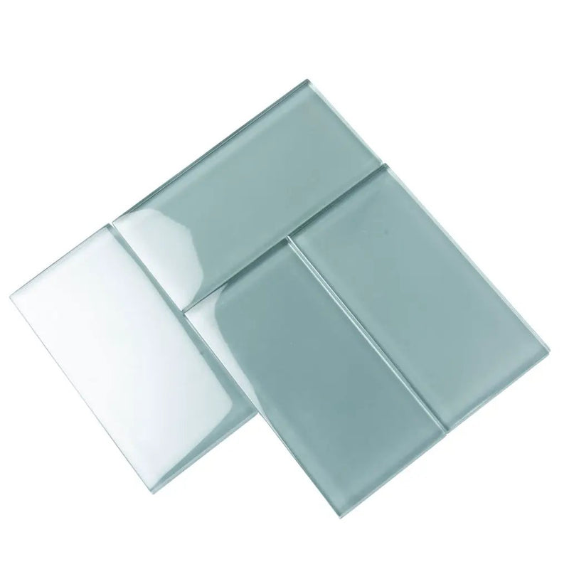 Stone Blue 3x6 Glossy Subway Glass Tile (40 pack, 5 sq ft/case) by Apollo Tile