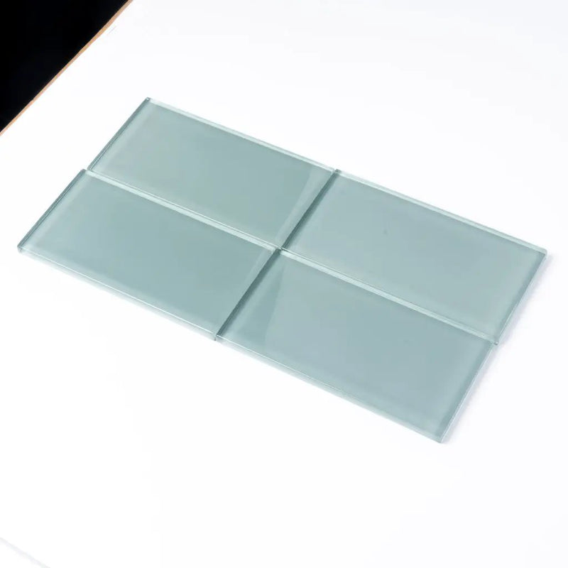 Stone Blue 3x6 Glossy Subway Glass Tile (40 pack, 5 sq ft/case) by Apollo Tile