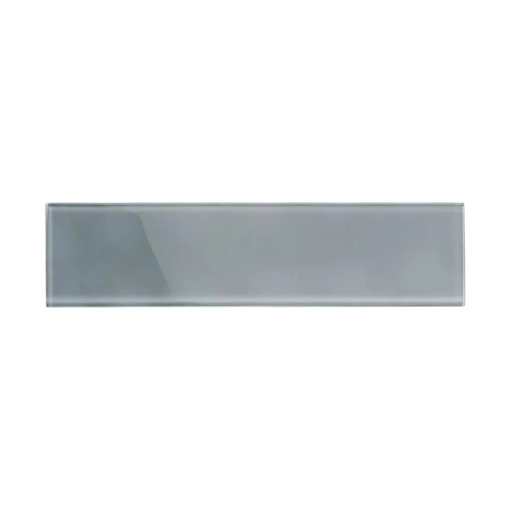 Gray 4x16 Glossy Subway Glass Tile (12 pack, 5.33 sq ft/case) by Apollo Tile