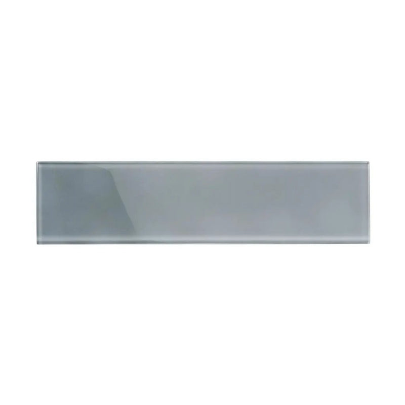 Gray 4x16 Glossy Subway Glass Tile (12 pack, 5.33 sq ft/case) by Apollo Tile
