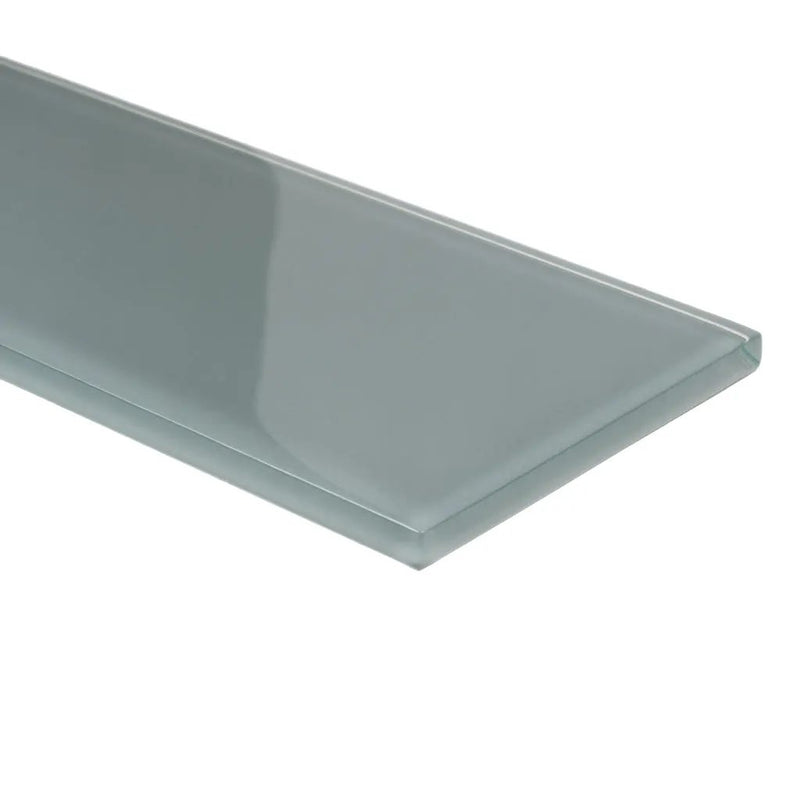 Gray 4x16 Glossy Subway Glass Tile (12 pack, 5.33 sq ft/case) by Apollo Tile