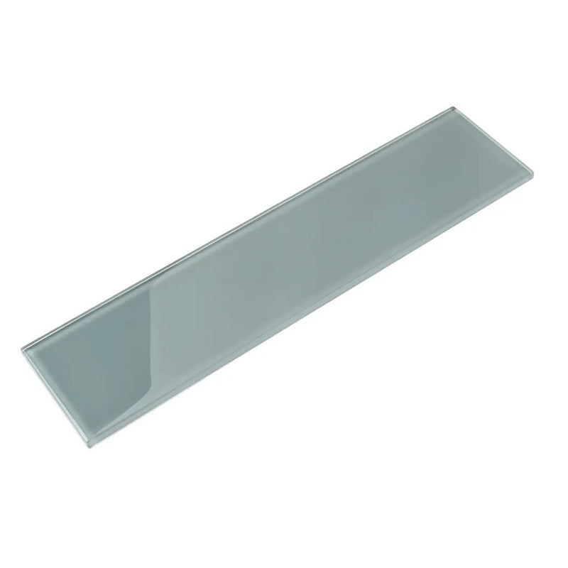 Gray 4x16 Glossy Subway Glass Tile (12 pack, 5.33 sq ft/case) by Apollo Tile