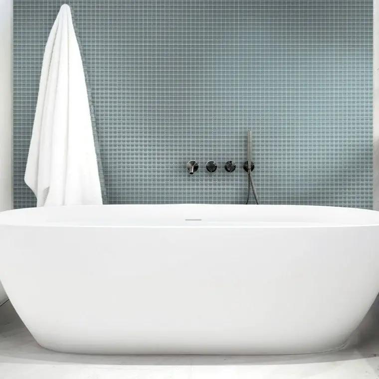 Stone Blue 12x12 Glossy Square Glass Mosaic Tile (10 pack, 9.67 sq ft/case) by Apollo Tile