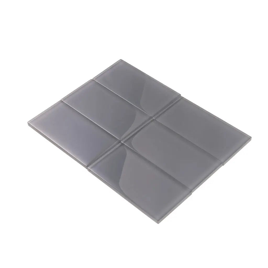 Coin Gray 3x6 Glossy Subway Glass Tile (40 pack, 5 sq ft/case)
