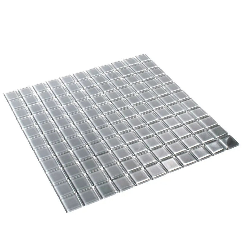 Coin Gray 12x12 Glossy Square Glass Mosaic Tile (10 pack, 9.67 sq ft/case) by Apollo Tile
