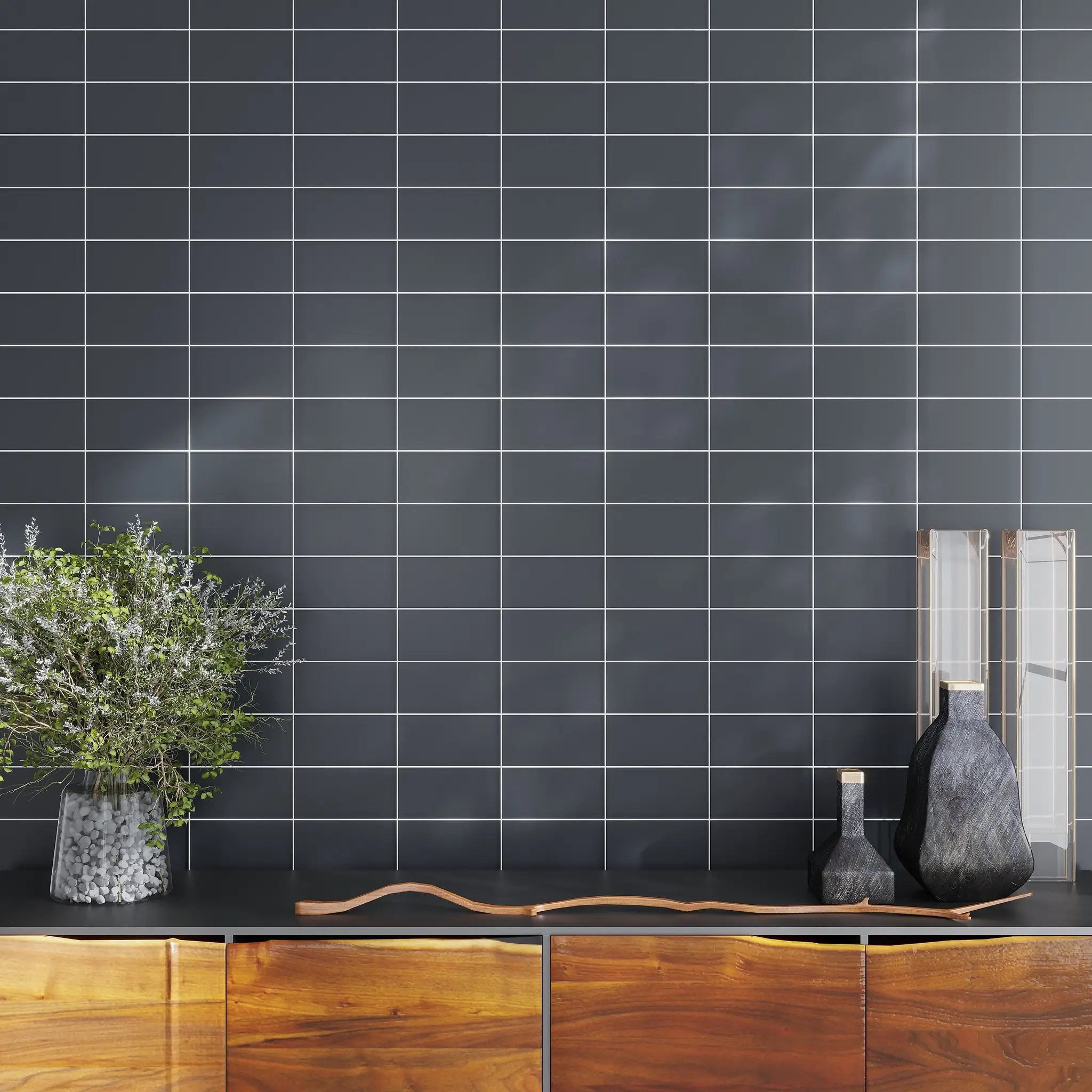 Coin Gray 3x6 Matte Subway Glass Tile (40 pack, 5 sq ft/case) by Apollo Tile