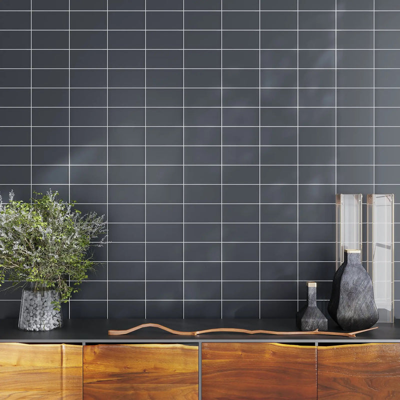 Coin Gray 3x6 Matte Subway Glass Tile (40 pack, 5 sq ft/case) by Apollo Tile