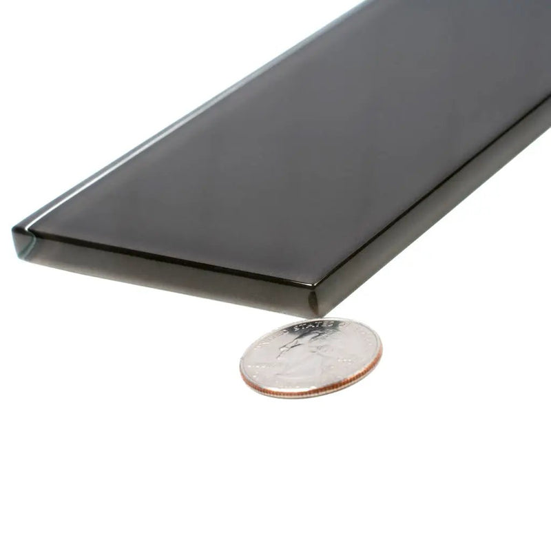 Ash Gray 3x12 Glossy Subway Glass Tile (20 pack, 5 sq ft/case) by Apollo Tile