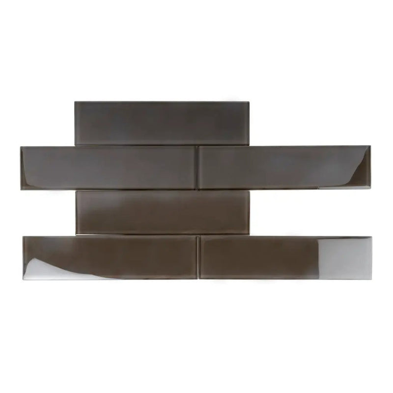 Ash Gray 3x12 Glossy Subway Glass Tile (20 pack, 5 sq ft/case) by Apollo Tile