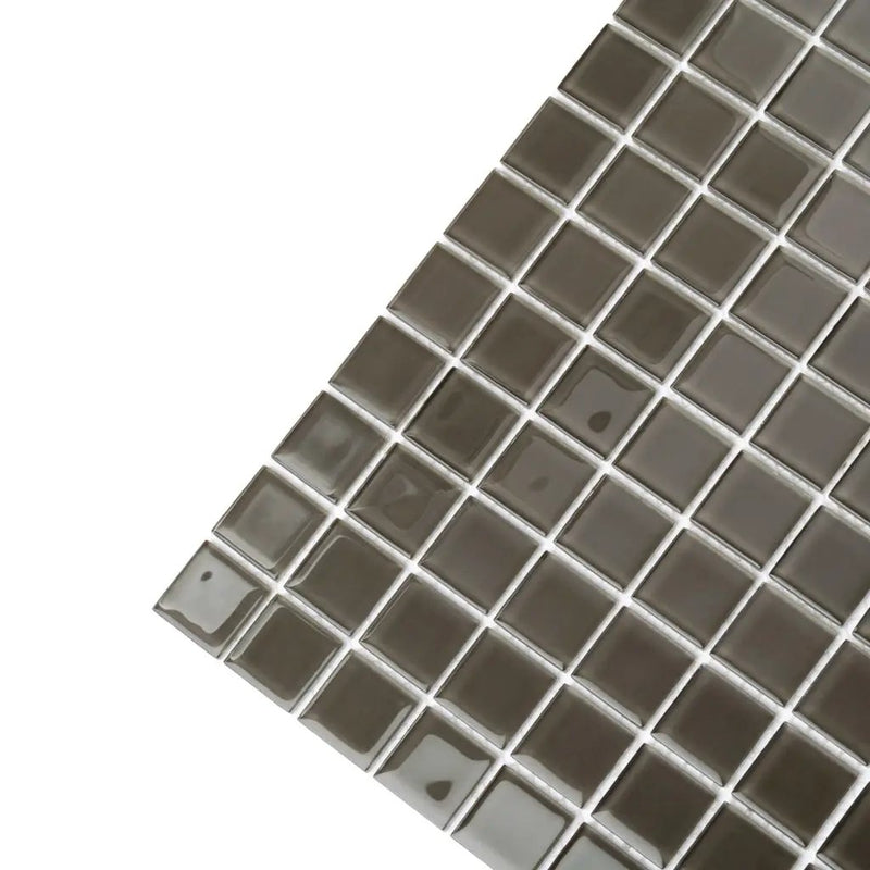 Ash Gray 12x12 Glossy Square Glass Mosaic Tile (10 pack, 9.67 sq ft/case)