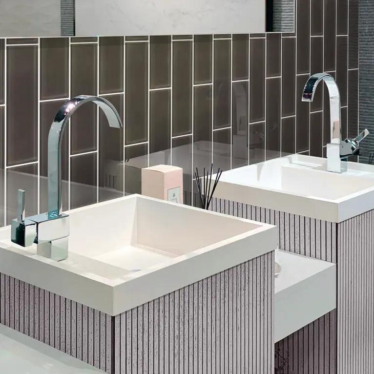 Ash Gray 4x16 Glossy Subway Glass Tile (12 pack, 5.33 sq ft/case) by Apollo Tile