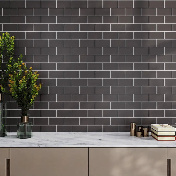 Ash Gray 3x6 Matte Subway Glass Tile (40 pack, 5 sq ft/case)