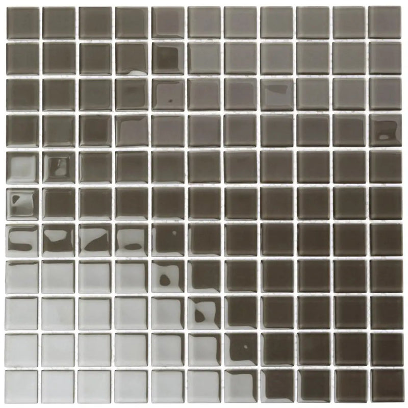 Ash Gray 12x12 Glossy Square Glass Mosaic Tile (10 pack, 9.67 sq ft/case) by Apollo Tile