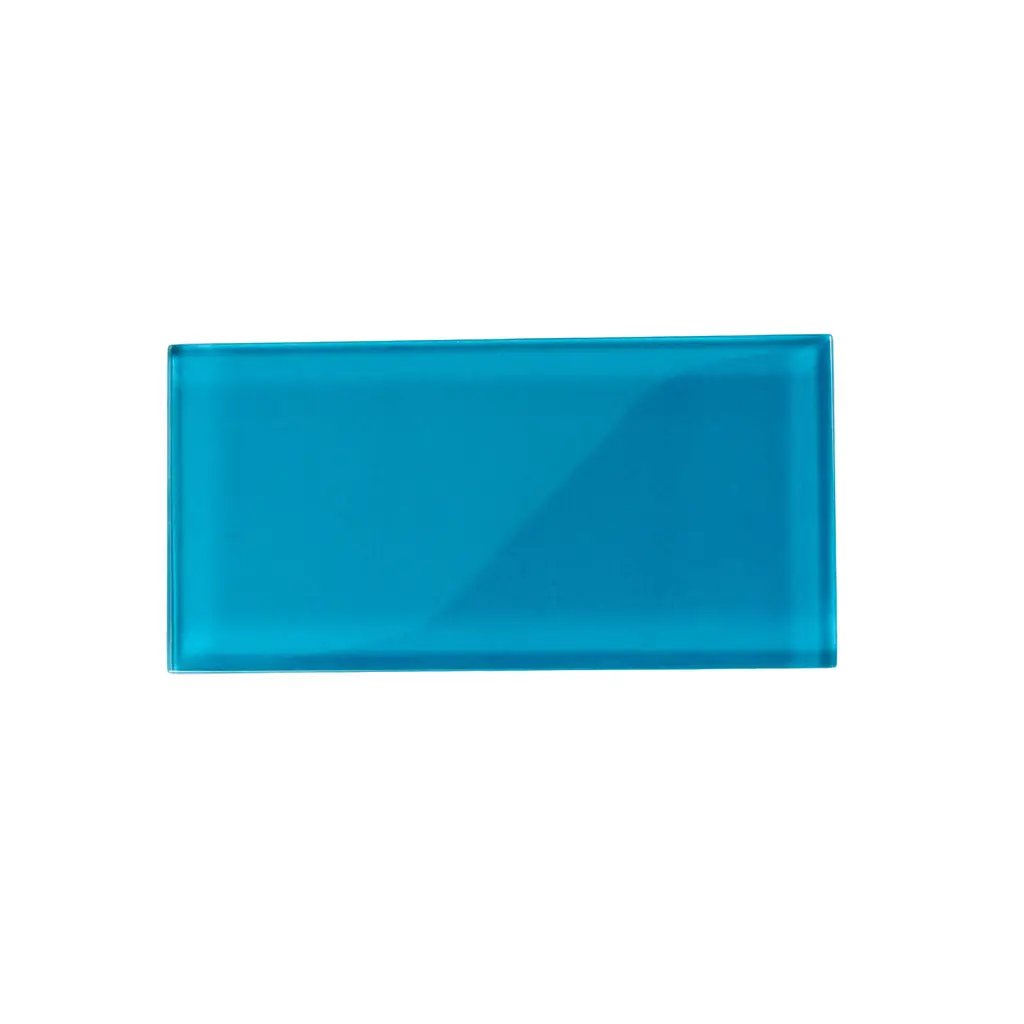 Cerulean Blue 3x6 Glossy Subway Glass Tile (40 pack, 5 sq ft/case) by Apollo Tile
