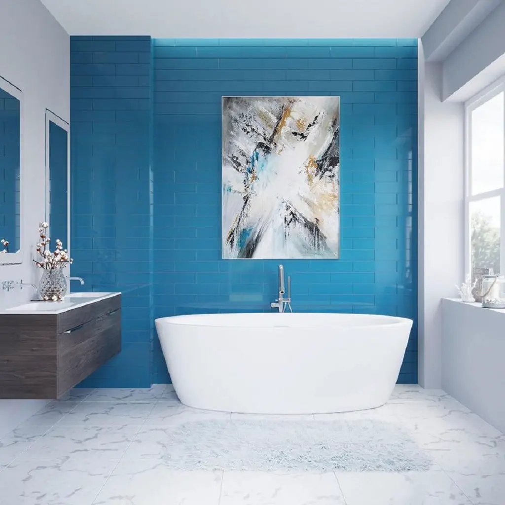 Cerulean Blue 4x16 Glossy Subway Glass Tile (12 pack, 5.33 sq ft/case) by Apollo Tile